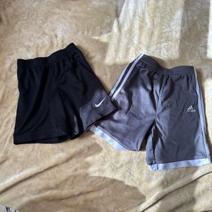 2 Nike/Adidas Basketball shorts. Size 6